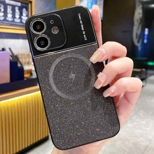 For iPhone 12 Magsafe Magnetic Metallic Glitter Powder Shockproof Phone Case(Black)