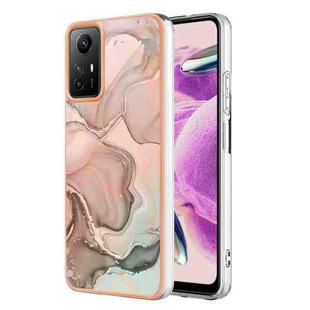 For Xiaomi Redmi Note 12S 4G Electroplating Marble Dual-side IMD Phone Case(Rose Gold 015)