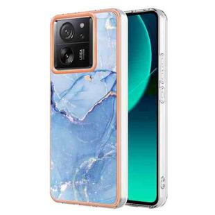 For Xiaomi 13T/13T Pro Electroplating Marble Dual-side IMD Phone Case(Blue 018)