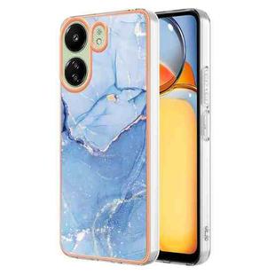 For Xiaomi Redmi 13C 4G Electroplating Marble Dual-side IMD TPU Phone Case(Blue 018)