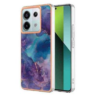 For Xiaomi Redmi Note 13 Pro 5G Global Electroplating Marble Dual-side IMD TPU Phone Case(Purple 016)