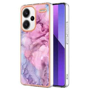 For Xiaomi Redmi Note 13 Pro+ Electroplating Marble Dual-side IMD TPU Phone Case(Pink 013)