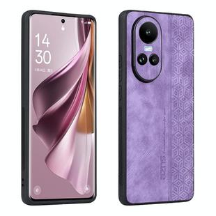 For OPPO Reno10 Global / Reno10 Pro Global AZNS 3D Embossed Skin Feel Phone Case(Purple)