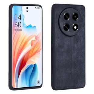 For OPPO A2 Pro 5G AZNS 3D Embossed Skin Feel Phone Case(Black)