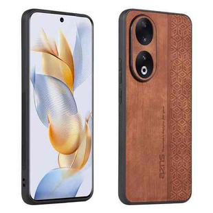 For Honor 90 Pro AZNS 3D Embossed Skin Feel Phone Case(Brown)