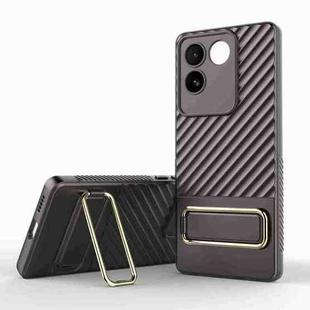 For vivo S17e Wavy Textured Phone Case(Brown)