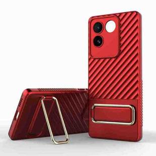 For vivo S17e Wavy Textured Phone Case(Red)
