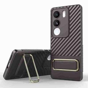 For vivo S17 Wavy Textured Phone Case(Brown)
