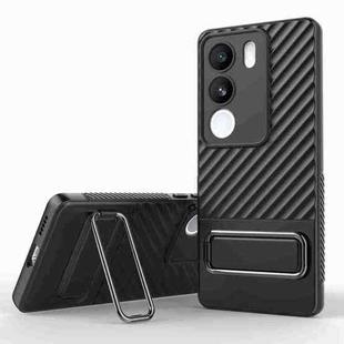 For vivo S17 Wavy Textured Phone Case(Black)