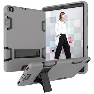 For Samsung Galaxy Tab A 10.1 (2019) T510 Shockproof PC + Silicone Protective Case，with Holder(Gray Black)