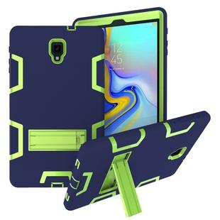For Samsung Galaxy Tab A 10.5 T590 Shockproof PC + Silicone Protective Case，with Holder(Navy Blue Yellow Green)