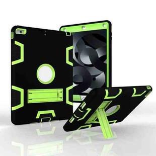 For iPad Air Shockproof PC + Silicone Protective Case，with Holder(Black Yellow Green)