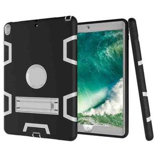 For iPad Pro 10.5 inch (2017) Shockproof PC + Silicone Protective Case，with Holder(Black Blue)