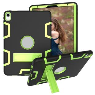 For iPad Pro 11 (2018) Shockproof PC + Silicone Protective Case，with Holder(Black Yellow Green)