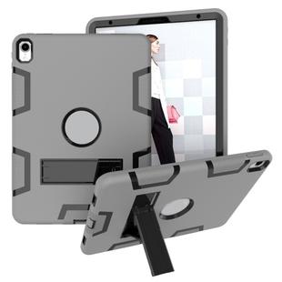 For iPad Pro 11 (2018) Shockproof PC + Silicone Protective Case，with Holder(Gray Black)