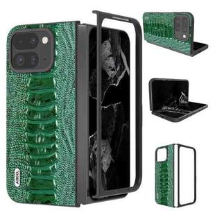 For Google Pixel 9 Pro Fold ABEEL Genuine Leather Weilai Series Phone Case(Green)