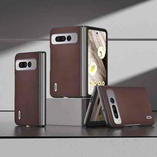 For Google Pixel Fold ABEEL Genuine Leather Xiaoya Series Phone Case(Coffee)