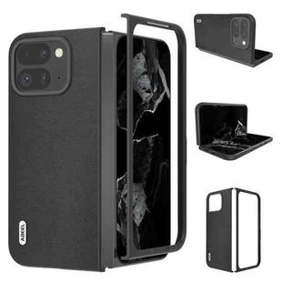 For Google Pixel 9 Pro Fold ABEEL Genuine Leather Xiaoya Series Phone Case(Black)