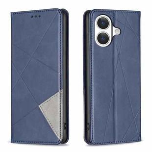 For iPhone 17 Rhombus Texture Magnetic Leather Phone Case(Blue)
