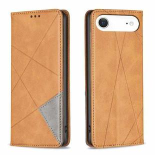 For iPhone 17 Air Rhombus Texture Magnetic Leather Phone Case(Yellow)