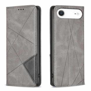 For iPhone 17 Air Rhombus Texture Magnetic Leather Phone Case(Grey)