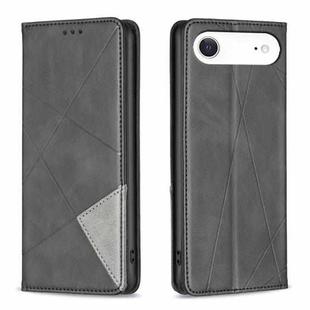 For iPhone 17 Air Rhombus Texture Magnetic Leather Phone Case(Black)