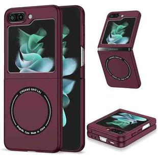 For Samsung Galaxy Z Flip5 5G Magsafe Magnetic Folding PC Phone Case(Wine Red)