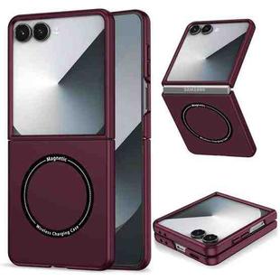 For Samsung Galaxy Z Flip7 5G Magsafe Magnetic Folding PC Phone Case(Wine Red)