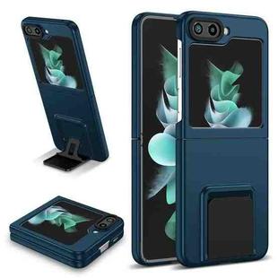 For Samsung Galaxy Z Flip5 5G Three-dimensional Folding Holder PC Phone Case(Blue)