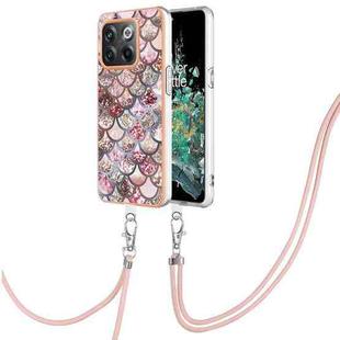 For OnePlus 10T 5G/Ace Pro Electroplating IMD TPU Phone Case with Lanyard(Pink Scales)