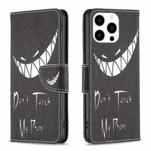 For iPhone 15 Pro Colored Drawing Pattern Leather Phone Case(Smirk)