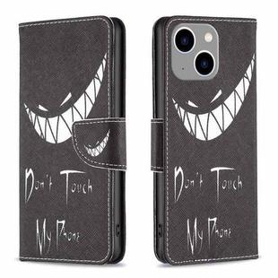 For iPhone 15 Plus Colored Drawing Pattern Leather Phone Case(Smirk)