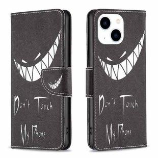 For iPhone 15 Colored Drawing Pattern Leather Phone Case(Smirk)