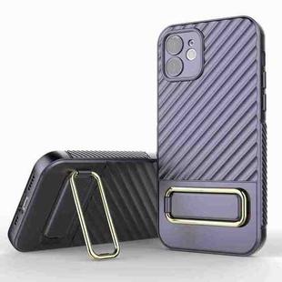 For iPhone 12 Wavy Textured Phone Case(Purple)