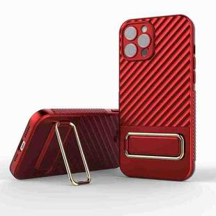 For iPhone 12 Pro Wavy Textured Phone Case(Red)
