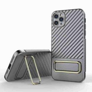 For iPhone 11 Pro Max Wavy Textured Phone Case(Grey)