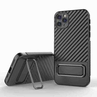 For iPhone 11 Pro Max Wavy Textured Phone Case(Black)