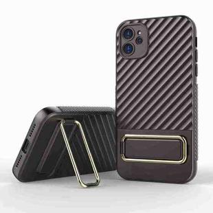 For iPhone 11 Wavy Textured Phone Case(Brown)