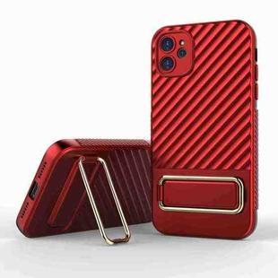 For iPhone 11 Wavy Textured Phone Case(Red)
