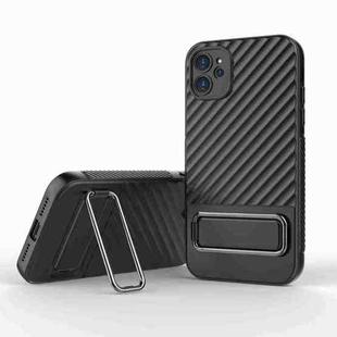 For iPhone 11 Wavy Textured Phone Case(Black)