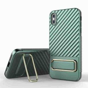 For iPhone XS / X Wavy Textured Phone Case(Green)