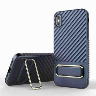 For iPhone XS / X Wavy Textured Phone Case(Blue)