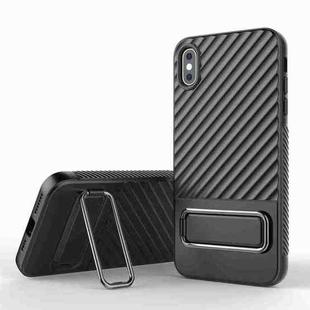 For iPhone XS / X Wavy Textured Phone Case(Black)