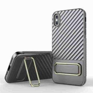 For iPhone XS Max Wavy Textured Phone Case(Grey)
