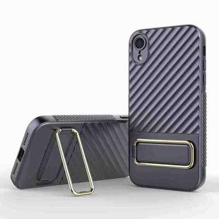For iPhone XR Wavy Textured Phone Case(Purple)