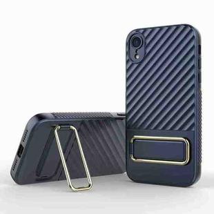 For iPhone XR Wavy Textured Phone Case(Blue)