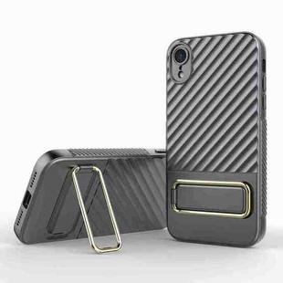 For iPhone XR Wavy Textured Phone Case(Grey)