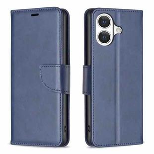 For iPhone 17 Lambskin Texture Pure Color Flip Leather Phone Case(Blue)