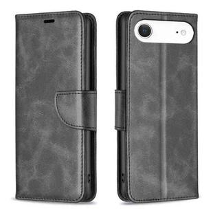 For iPhone 17 Air Lambskin Texture Pure Color Flip Leather Phone Case(Black)