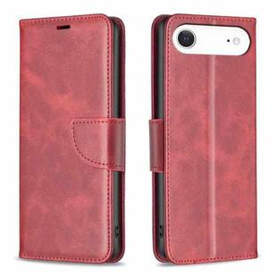 For iPhone 17 Air Lambskin Texture Pure Color Flip Leather Phone Case(Red)